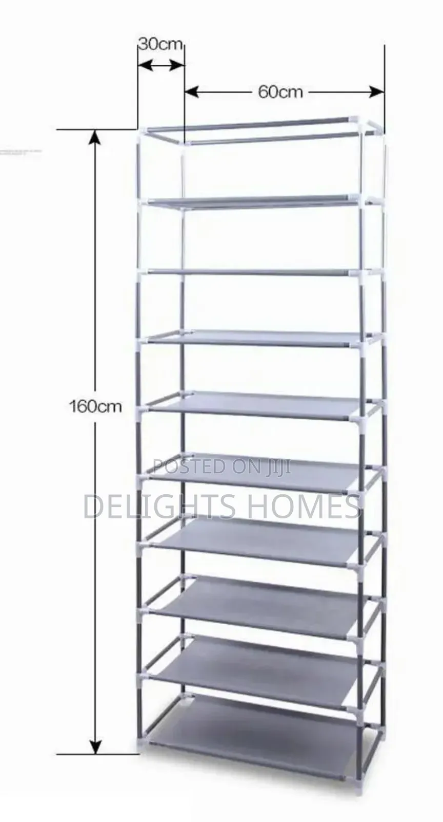 10 Tier Dustproof 27 Pairs Shoes Rack. -Haw