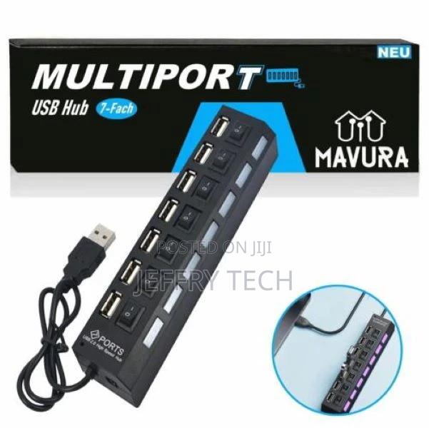 MULTIPORT USB Hub 7x Port Splitter Adapter Superspeed Data H