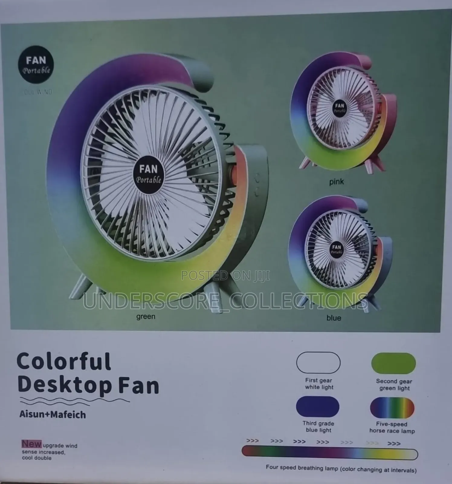 *Colourful Desktop Fan Light (5 Colour Modes)