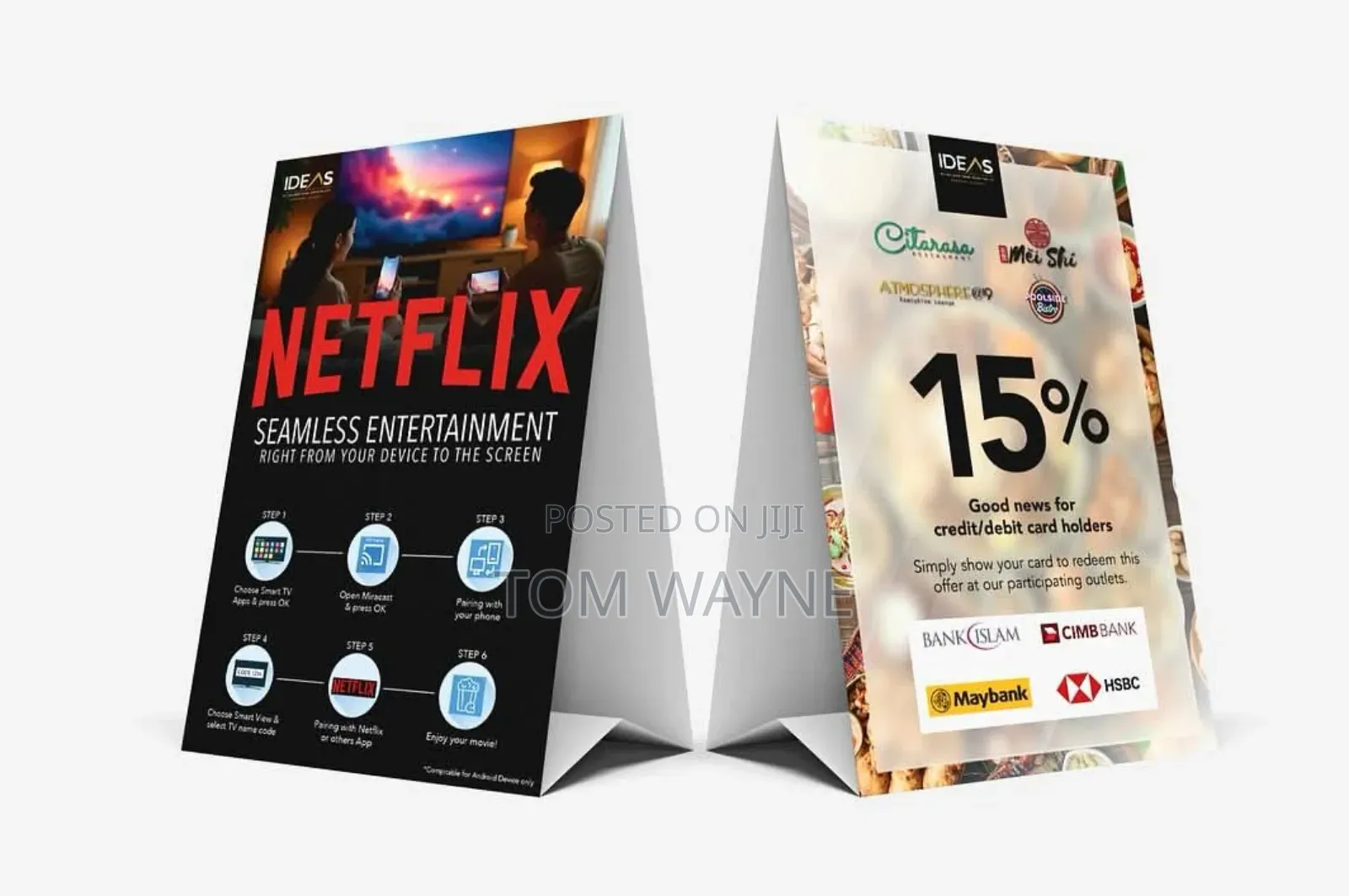 A4 Size Table Qr Code Display, Tent Cards