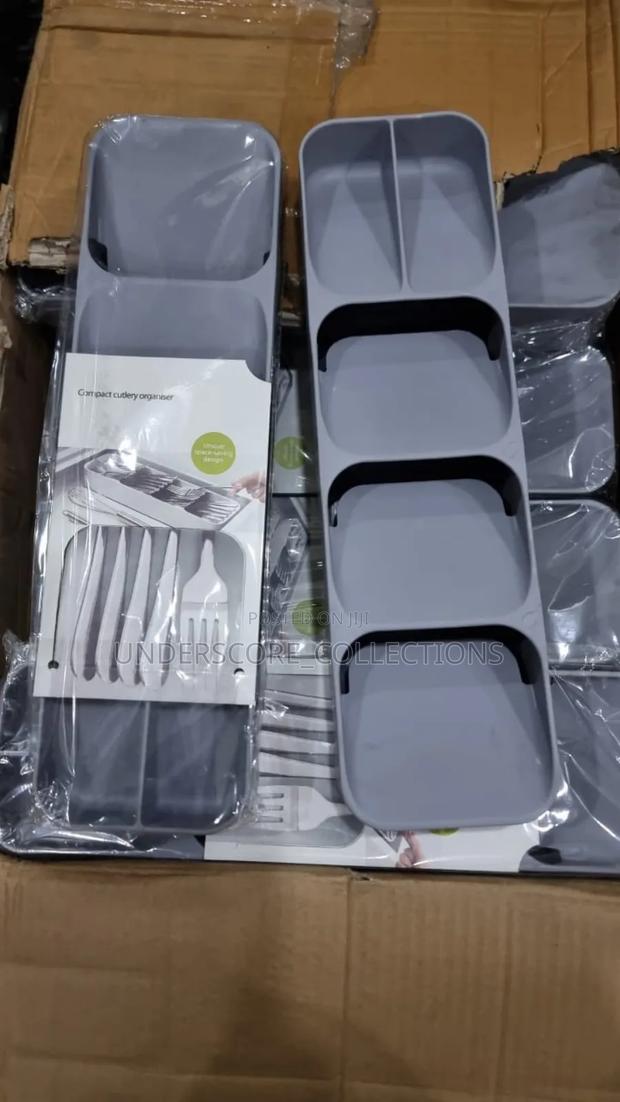 *5 Slot Compact Cutlery Organizer Now Available in Grey.