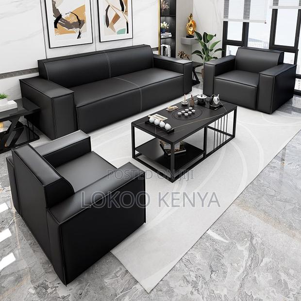 Office Sofa: Black Standard Office Sofa