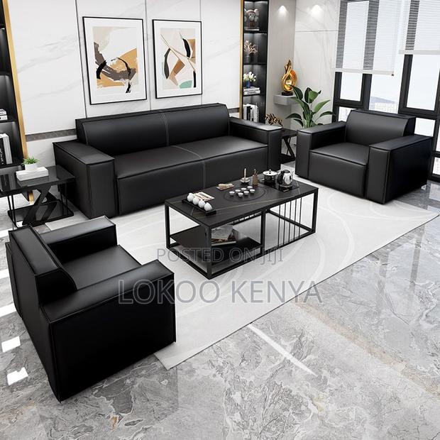 Office Sofa: Black Standard Office Sofa - thumbnail 5
