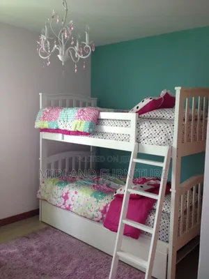 White Children Double Decker Beds With Drawers