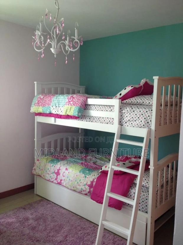 White Children Double Decker Beds With Drawers - thumbnail 4