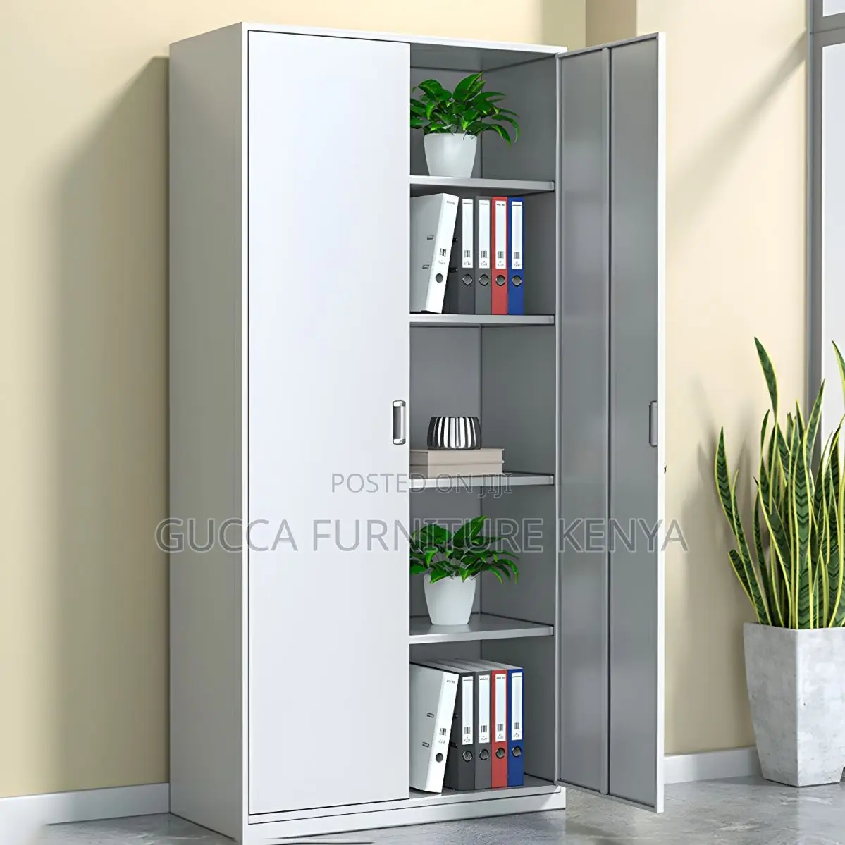 Cabinets:2-Door Modern White Steel Storage Cabinet