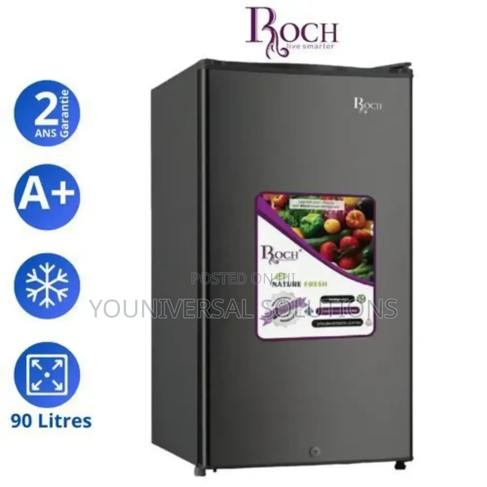 Refrigerator Roch Single Door - 90 Litres - Silver