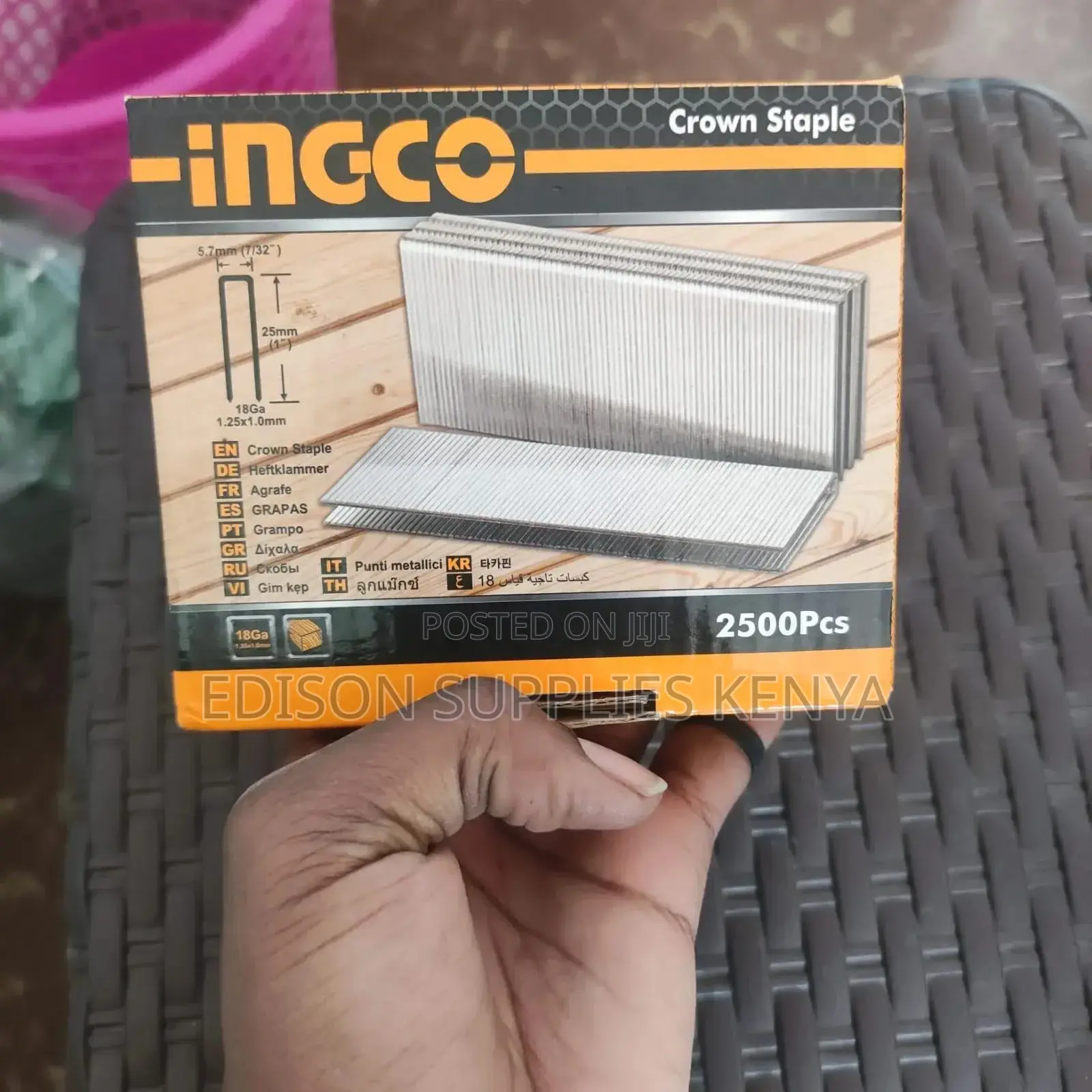 Ingco Crown Staples Pins for Air Stapler Guns 18GA 25mm/40mm