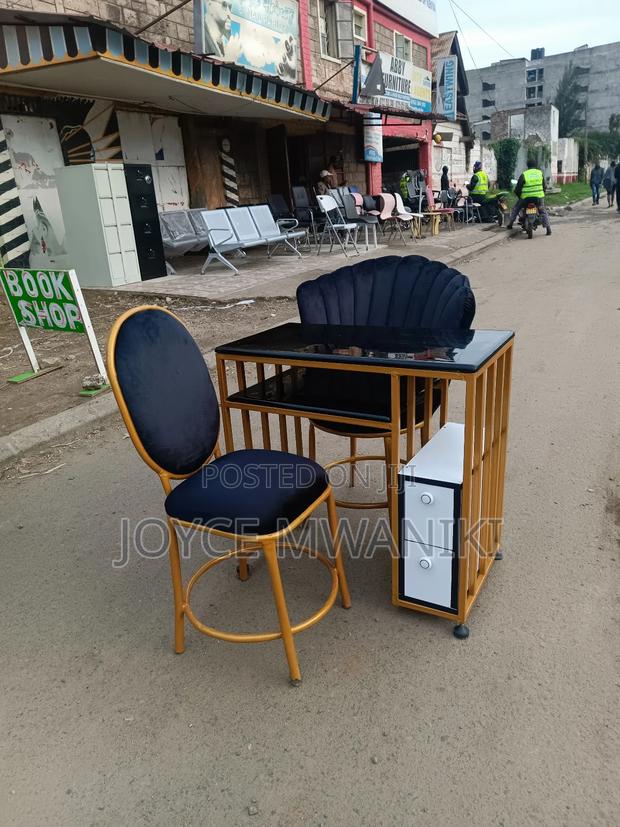 Manicure Set, Black and Gold, With Marble Table - main view