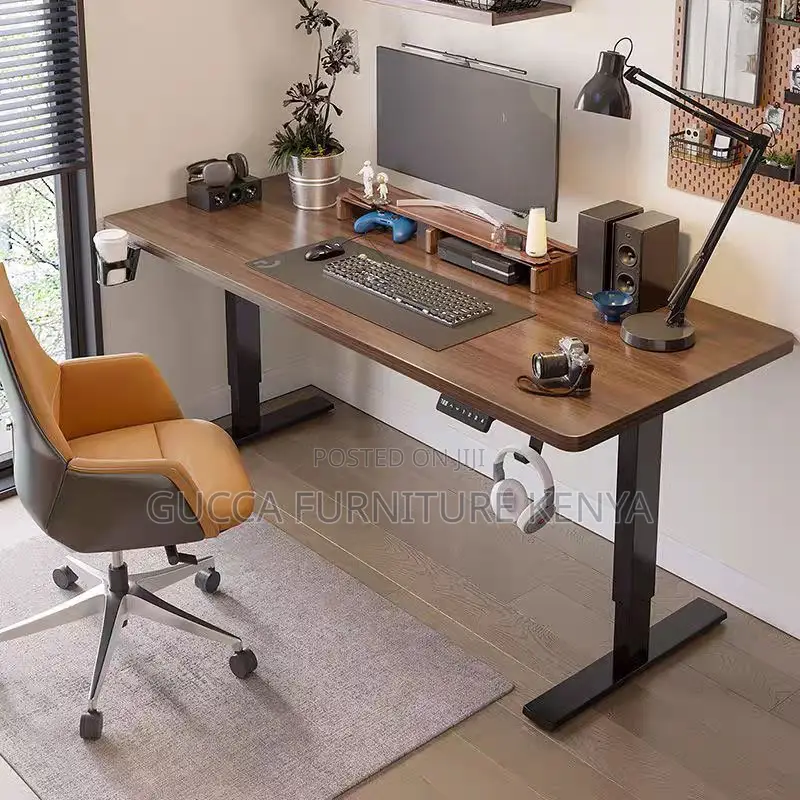 Office Tables:Contemporary Timber Height Adjustable Desk