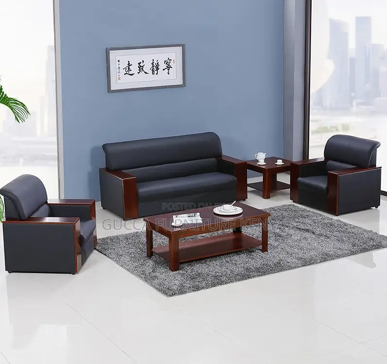Sofas:5-Seater Reception Business Leather Office Sofa