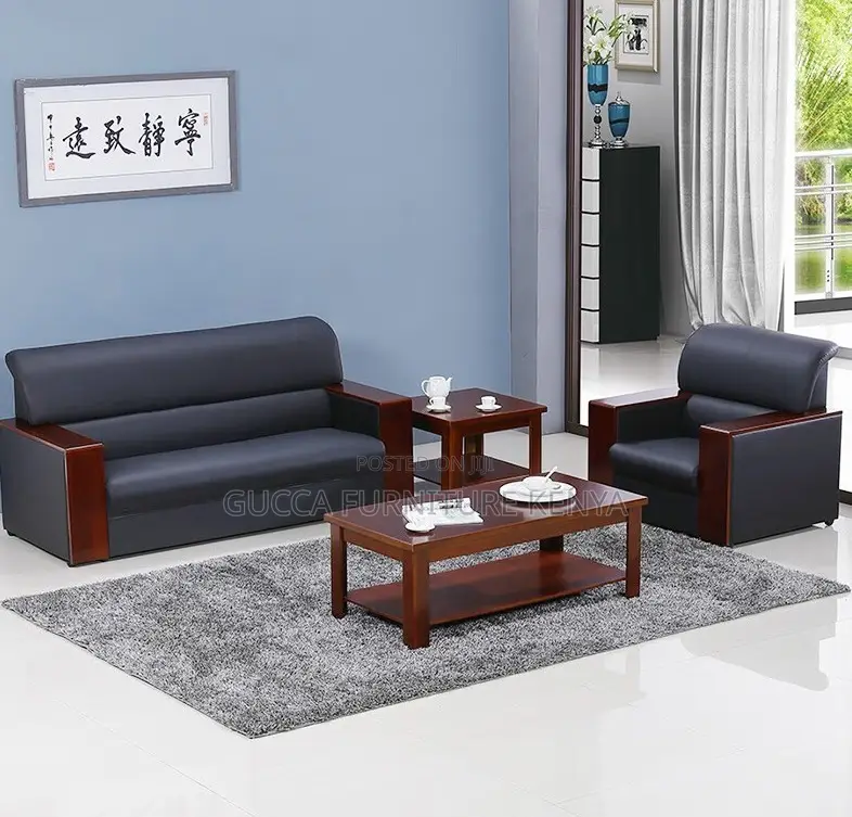 Sofas:5-Seater Reception Business Leather Office Sofa