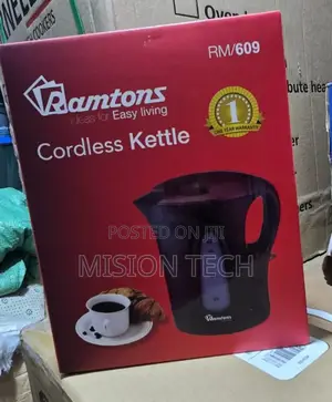 Ramtons Cordless Electric Kettle 1.7 Liters Black and Red° 