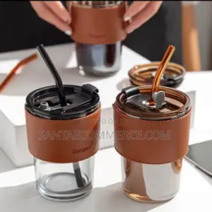 300ml Smoothie Glass Cup With Straw