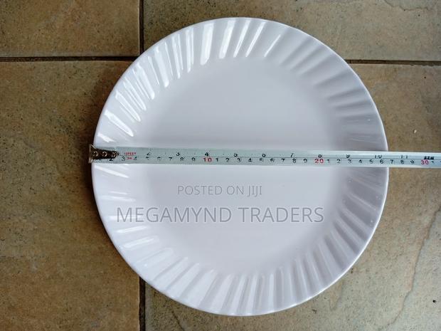 12pc Melamine Dinner Plates/ White Plates - thumbnail 2