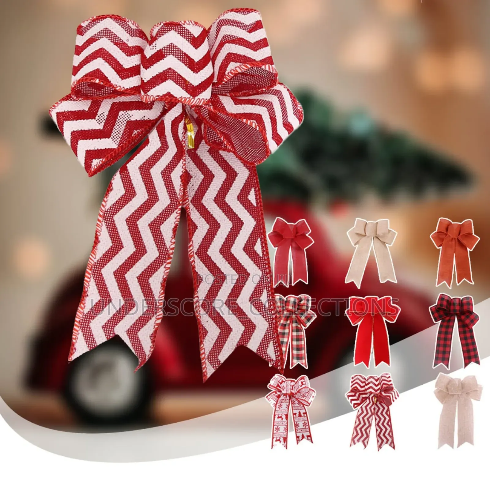 *Christmas Glitter Ribbon Bows Large Mesh Bowknot Christmas.