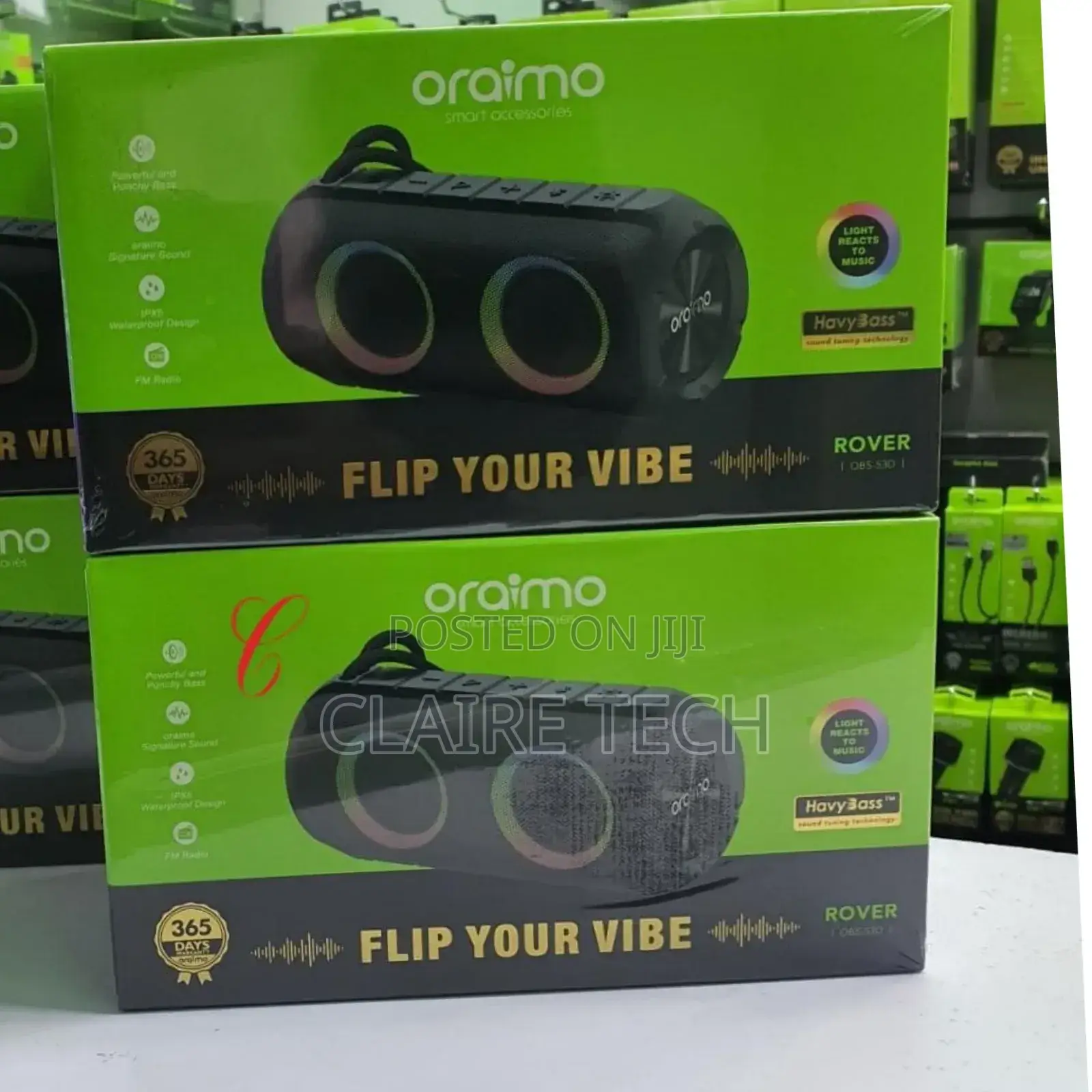 Black Oraimo Rover OBS-53D Flip Your Vibe Speakers