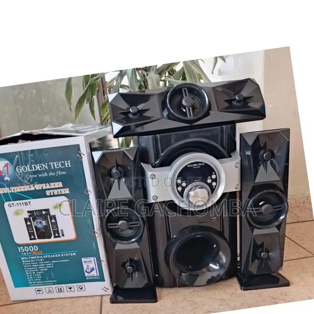 Black 3.1 Golden Tech Multimedia Speaker - main view