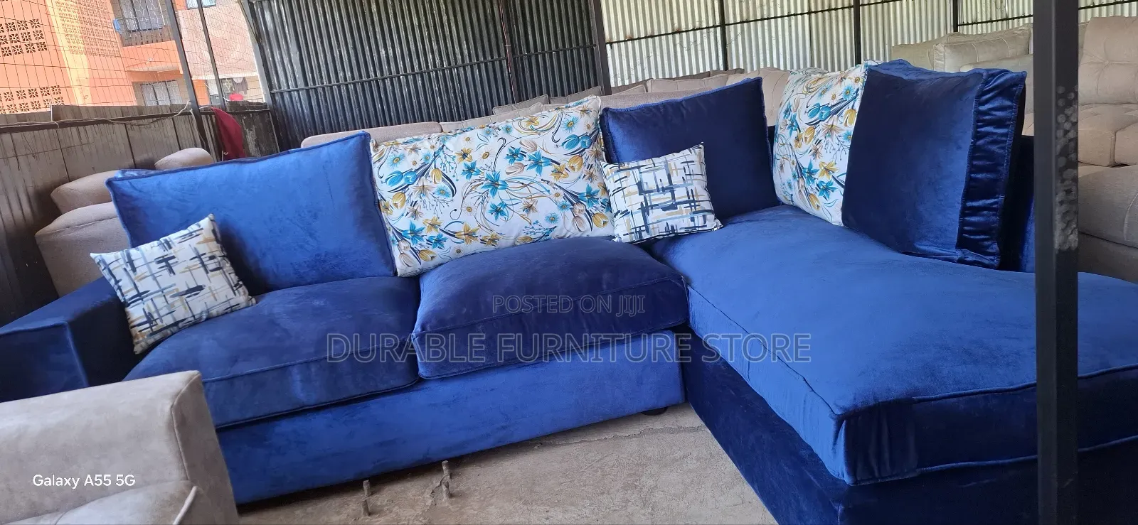 Blue Sofa Set
