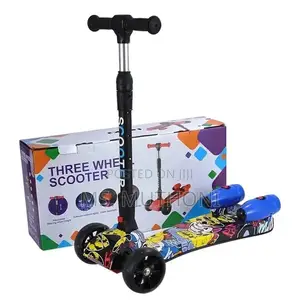 Adjustable Height Kick Scooter W/Flashing Wheels and Music