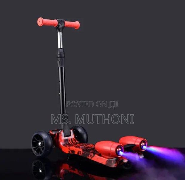 Adjustable Height Kick Scooter W/Flashing Wheels and Music - thumbnail 3