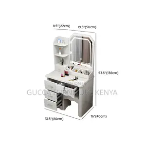 Dressers: Trendy Standard White Vanity Table