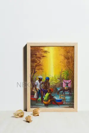 African Art Picture Frame Size A2 Brown