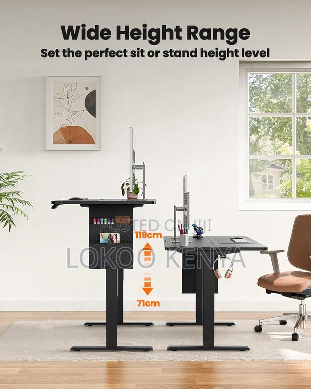 Office Desk: Modern Electric Adjustable Height Desk - thumbnail 5