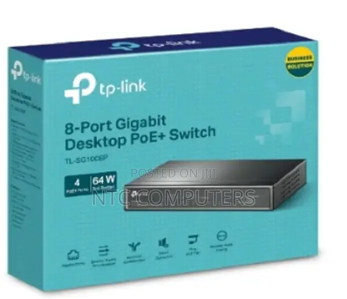 Tplink Tl-Sg1008p 8-Port Gigabit Desktop Switch With 4-Port