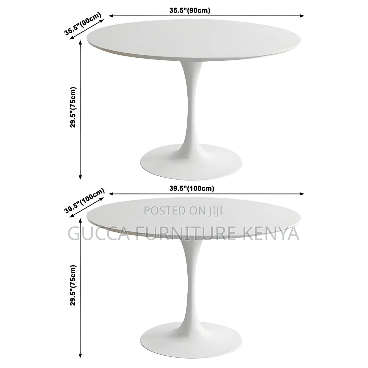 Dining Tables: Contemporary White Simple Round Dining Table