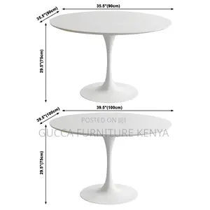 Dining Tables: Contemporary White Simple Round Dining Table