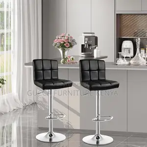 Home Chairs: Leather Adjustable Swivel Kitchen Barstool
