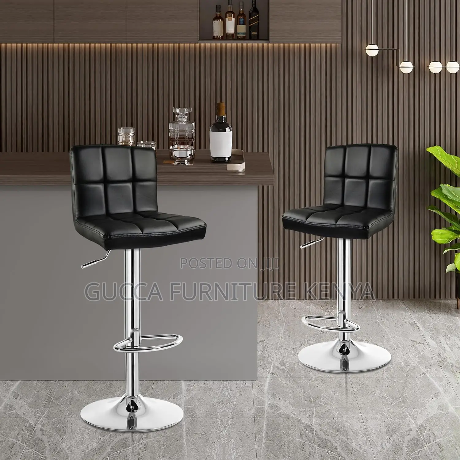 Home Chairs: Leather Adjustable Swivel Kitchen Barstool