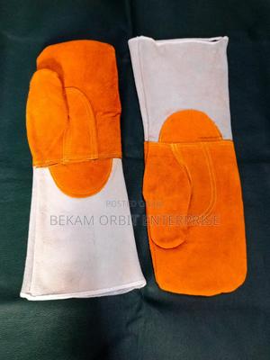 All Leather Heat Resistant Oven Mitt Gloves