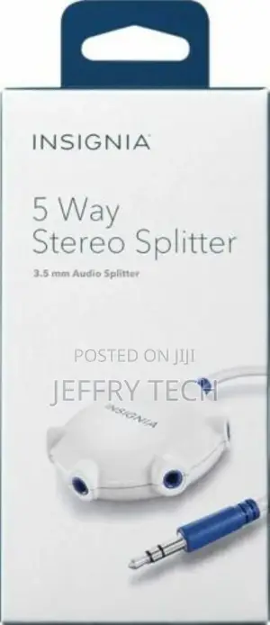 Insignia 5-Way 3.5mm Jacks AUX Stereo Audio Splitter Share P