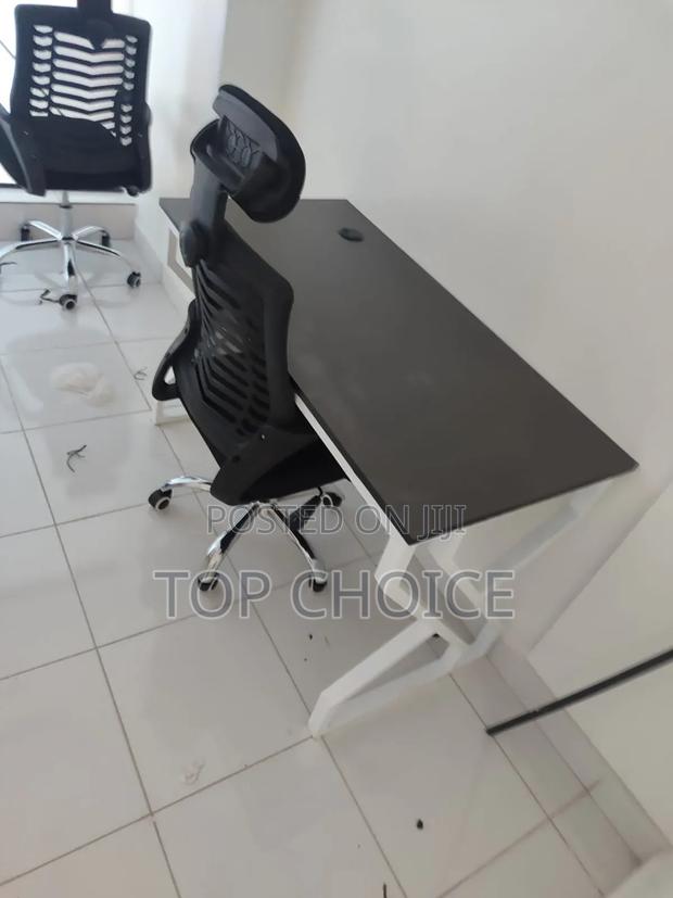 Metallic Office Desk and Office Chair