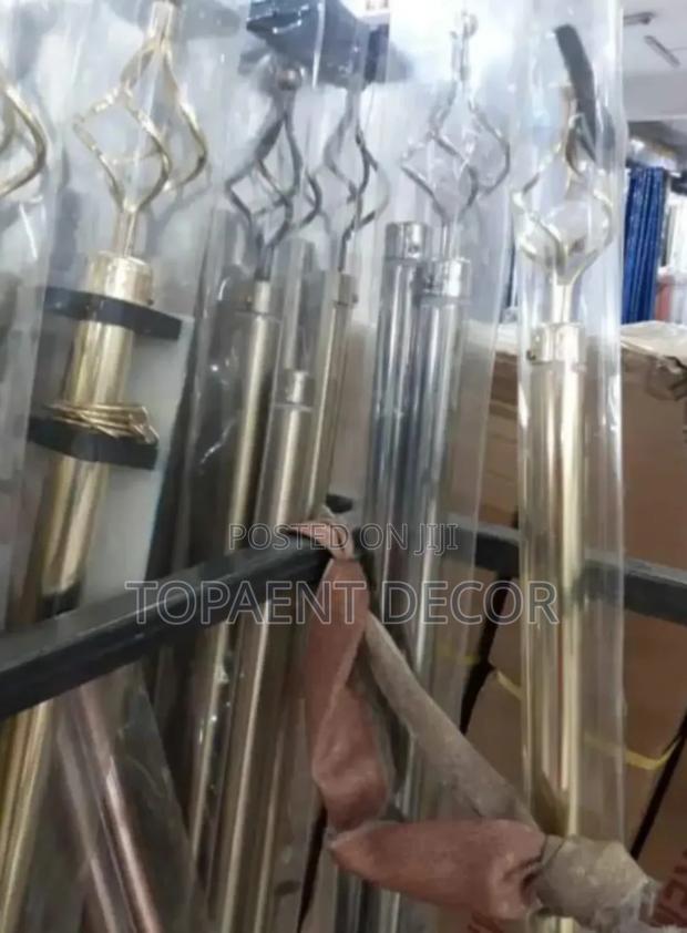 Silver Q D Gold 2m Double Adjustable Window Curtain Rods