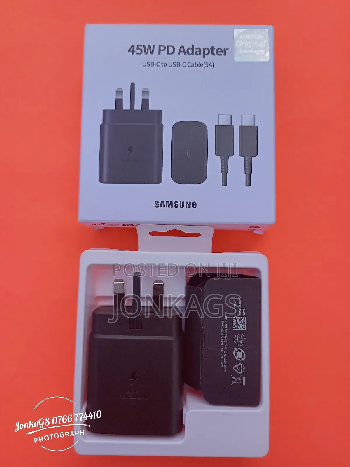 45W Fast Charging PD Power Adapter + Type C to Type C Cable
