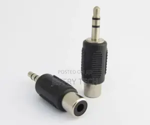 3.5mm Stereo Male to Phono RCA Female Connector Adapter Conv