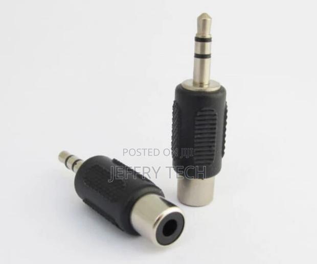 3.5mm Stereo Male to Phono RCA Female Connector Adapter Conv