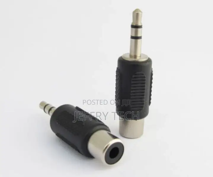 3.5mm Stereo Male to Phono RCA Female Connector Adapter Conv