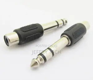 1/4" 6.35mm Stereo Male to Phono RCA Female Connector Adapte