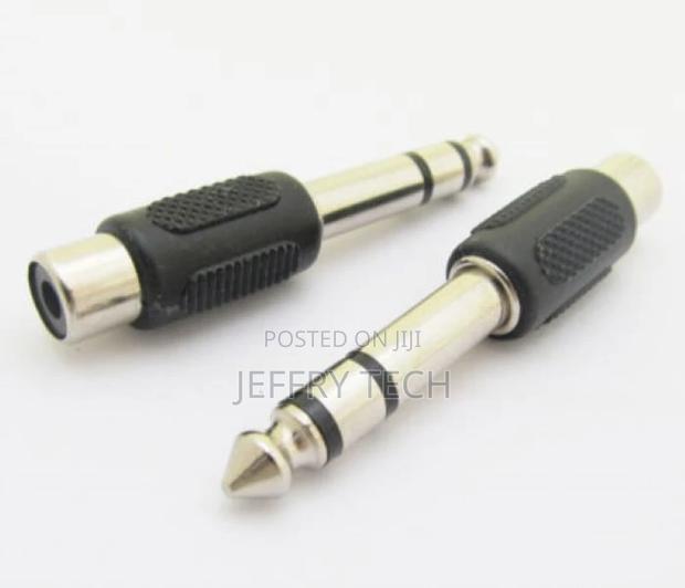 1/4" 6.35mm Stereo Male to Phono RCA Female Connector Adapte