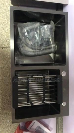 Grey Stainless Steel Double Sink - thumbnail 2