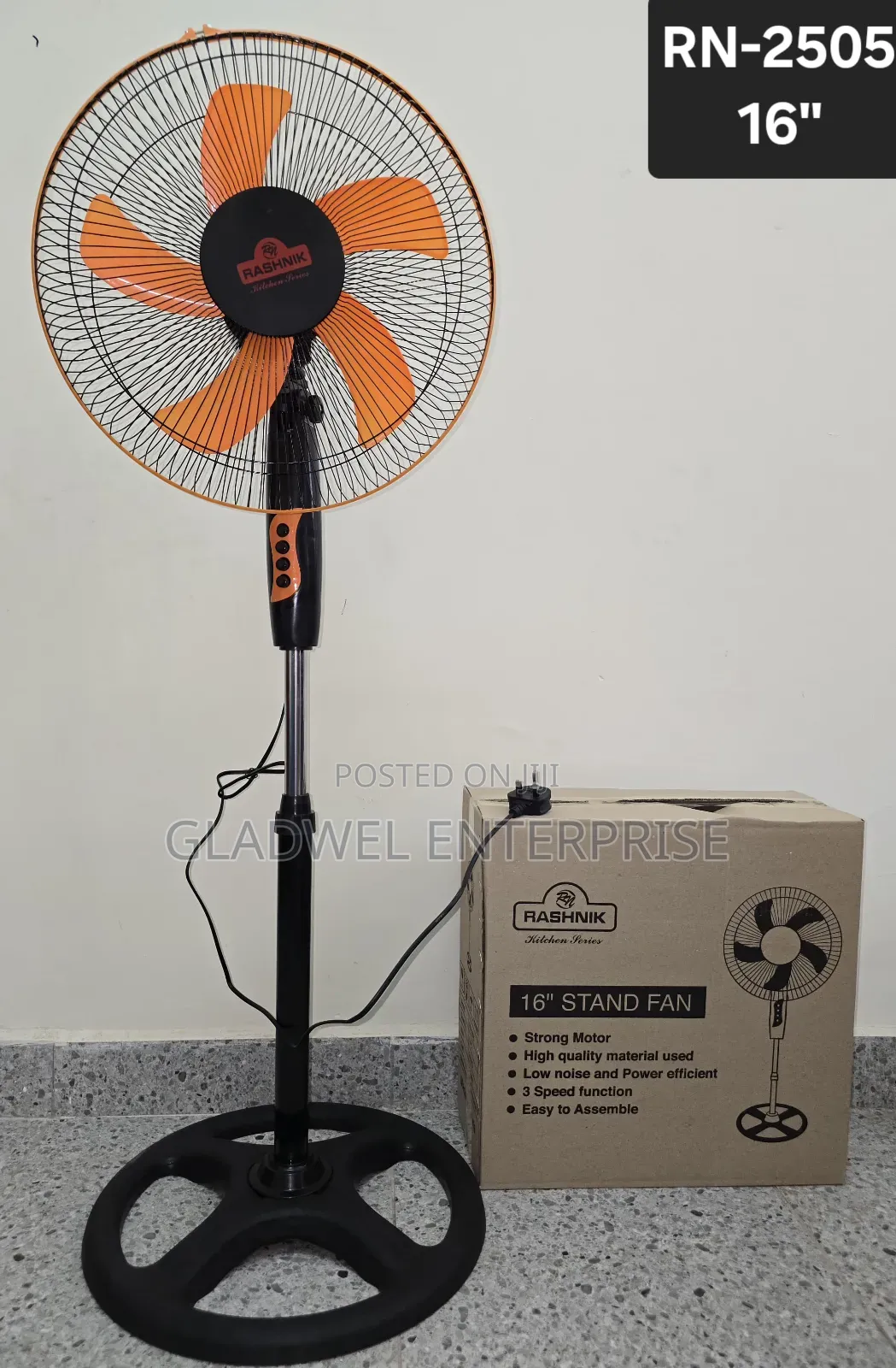 16inch Stand Fan With Low Noise and Power Efficient