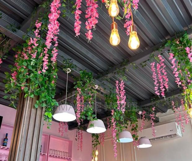 Wisteria Red/White Hanging Leaves/ Vines Ceiling Restaurant