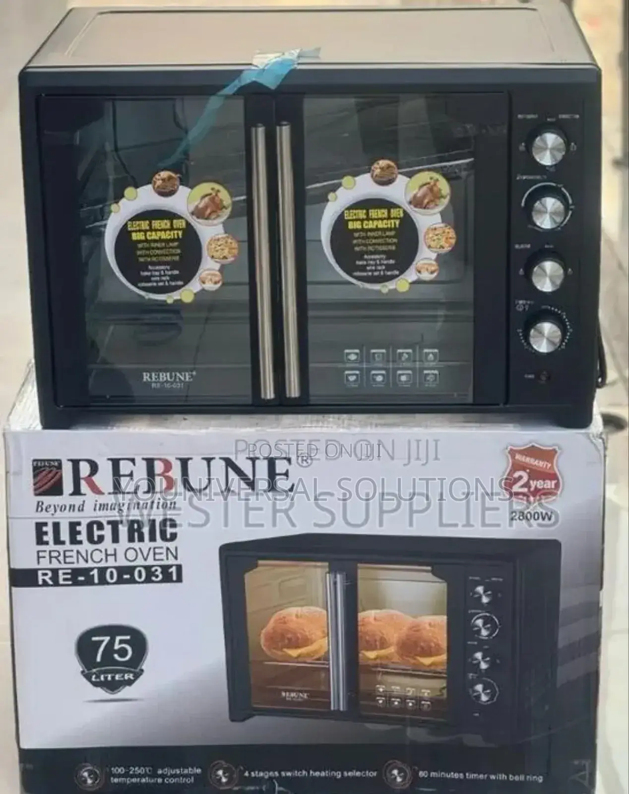 Oven 75 Litres Rebune Commercial Double Door