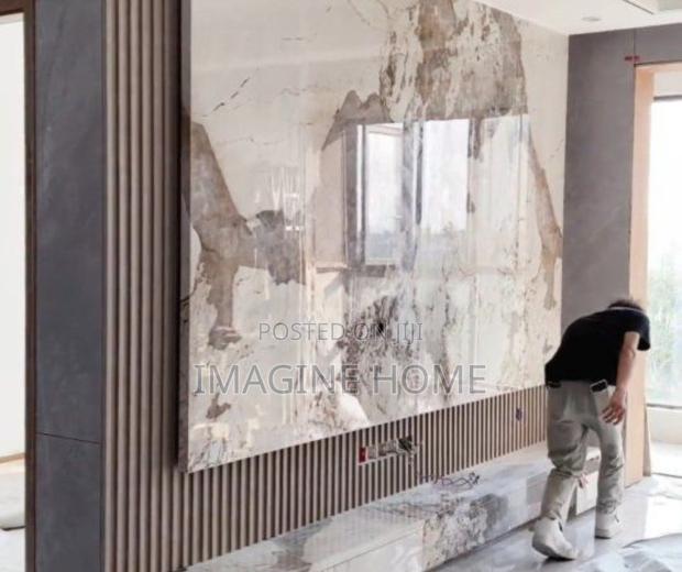 Marble Sheets on TV Wall Home Decoration