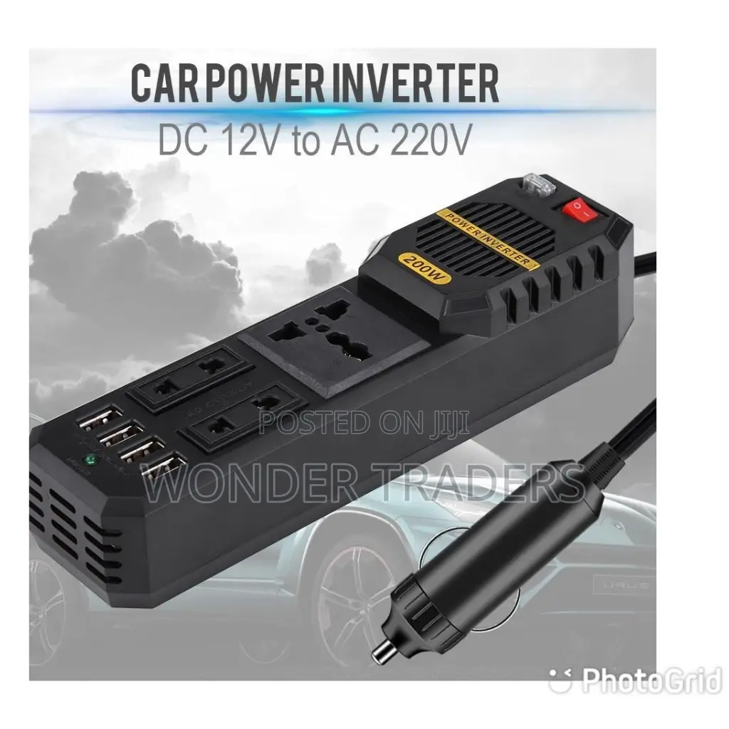 Power Car Inverter Peak DC 12V to 220V Sockets Power In