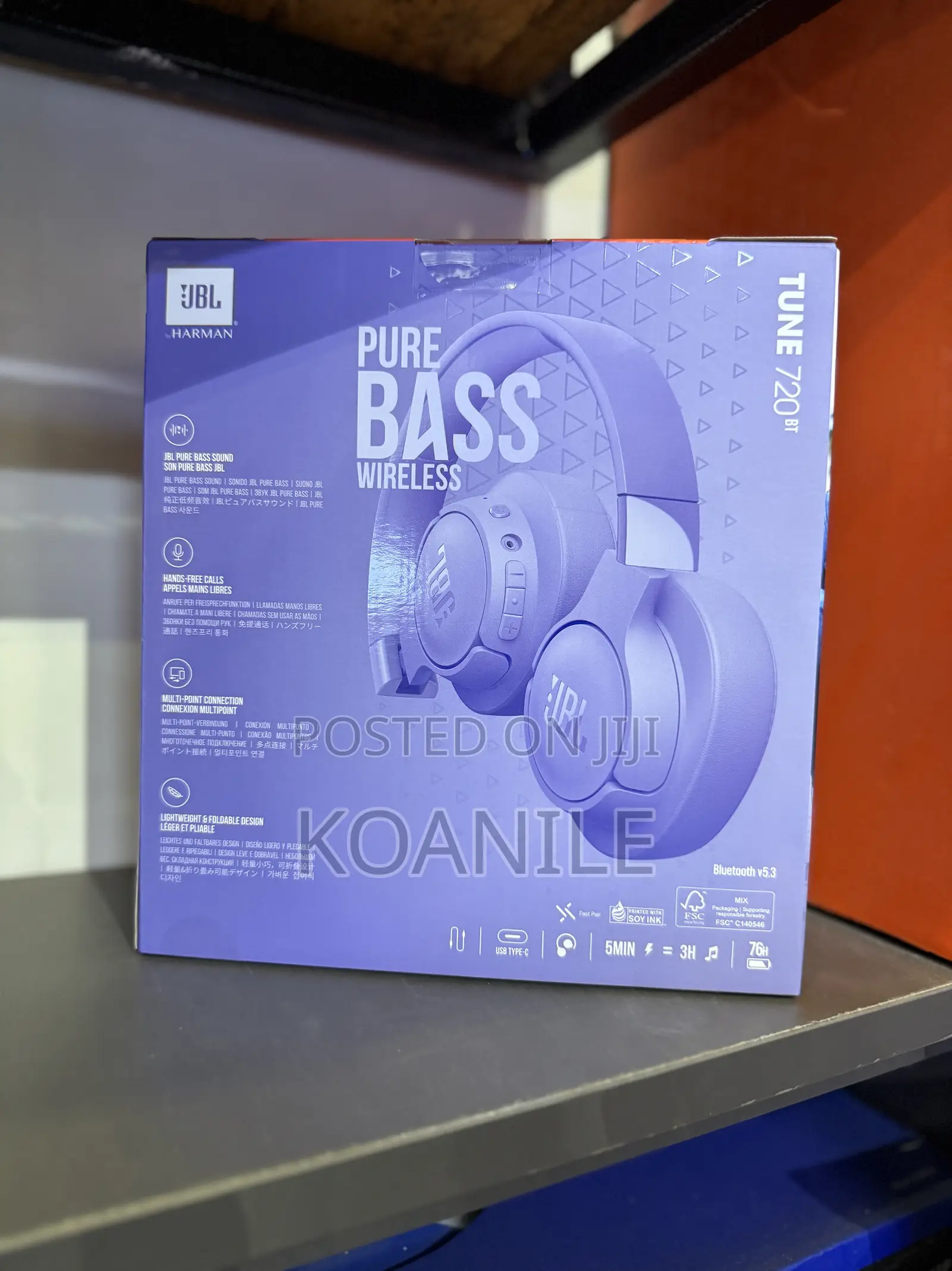 JBL Tune 720bt Headphones (Purple)